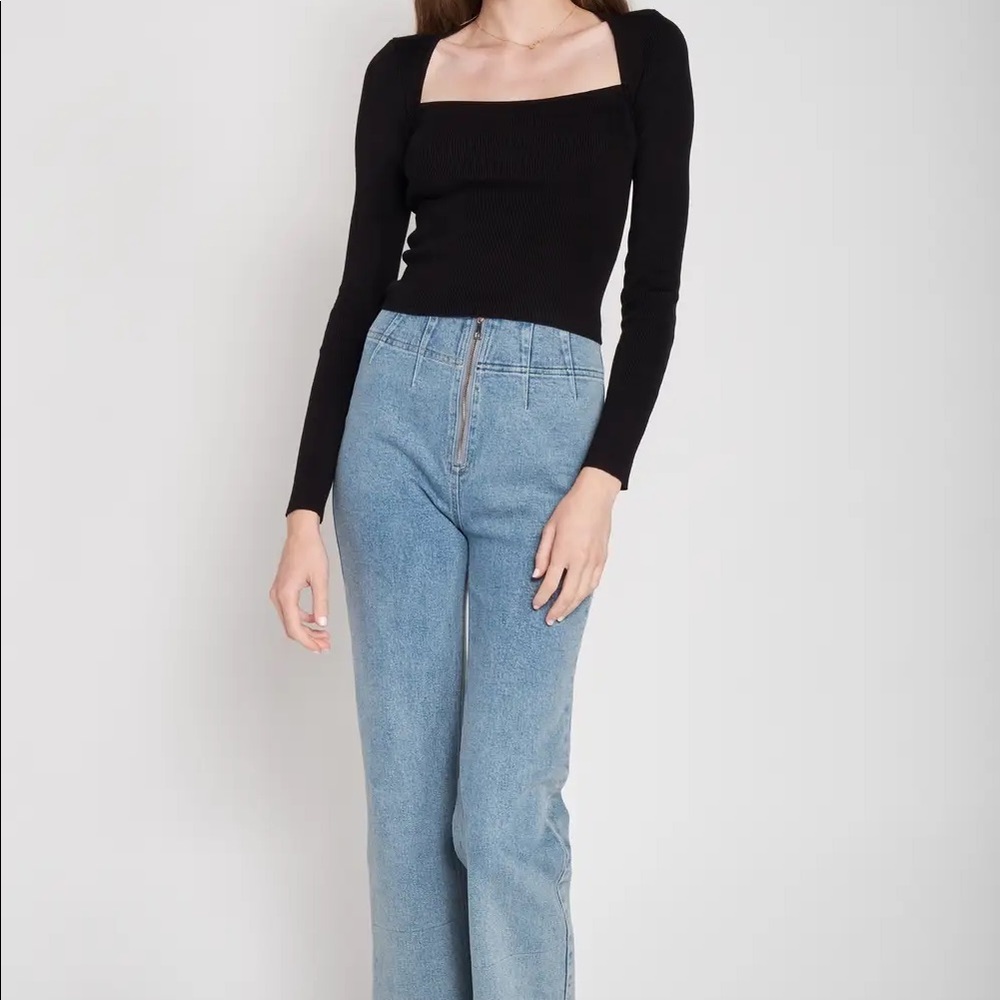 Black square neck top - Emory Park
